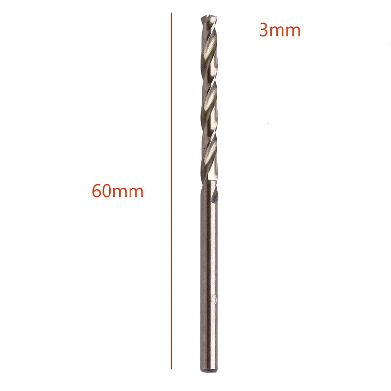 10Pcs 1/1.5/2/2.5/3/3.2/3.5/4/4.5/5mm M35 Round Shank HSS-Co Cobalt Twist Drill Spiral Drill Bit