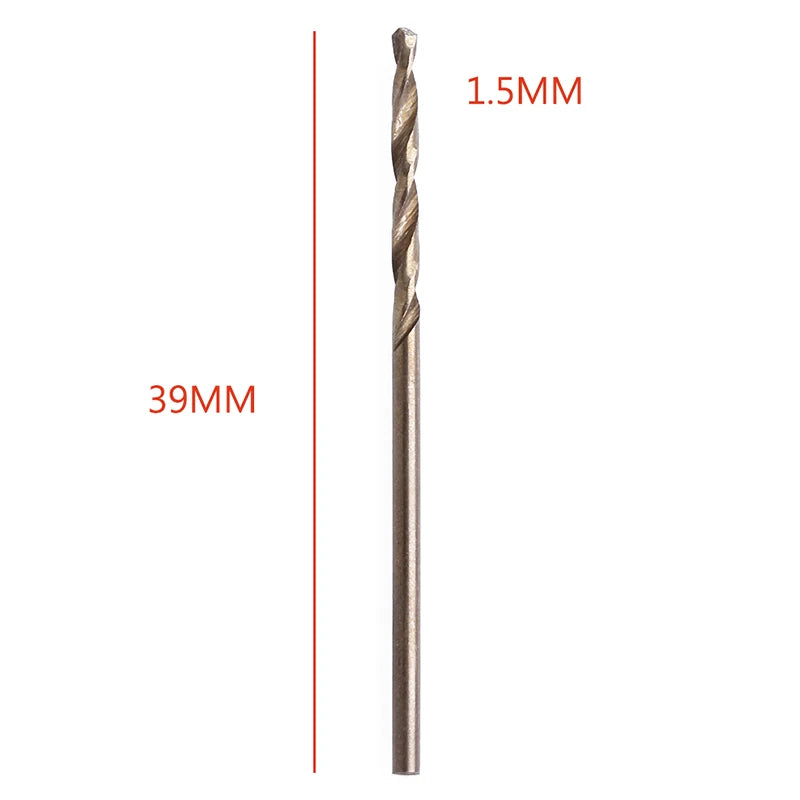 10Pcs 1/1.5/2/2.5/3/3.2/3.5/4/4.5/5mm M35 Round Shank HSS-Co Cobalt Twist Drill Spiral Drill Bit