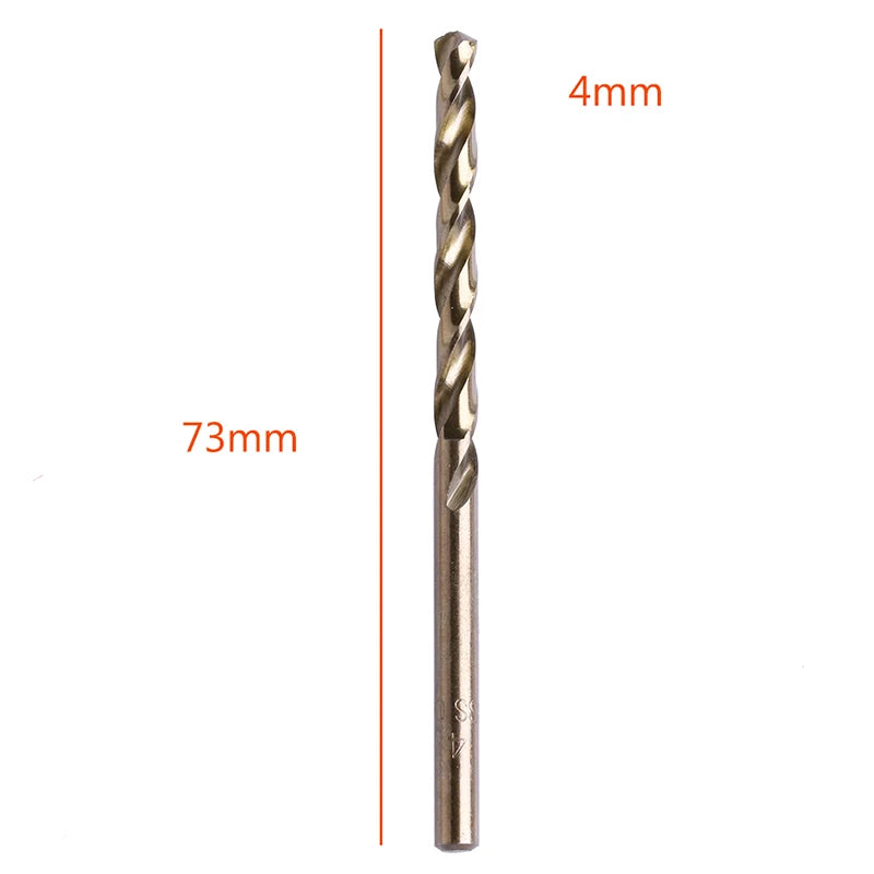 10Pcs 1/1.5/2/2.5/3/3.2/3.5/4/4.5/5mm M35 Round Shank HSS-Co Cobalt Twist Drill Spiral Drill Bit