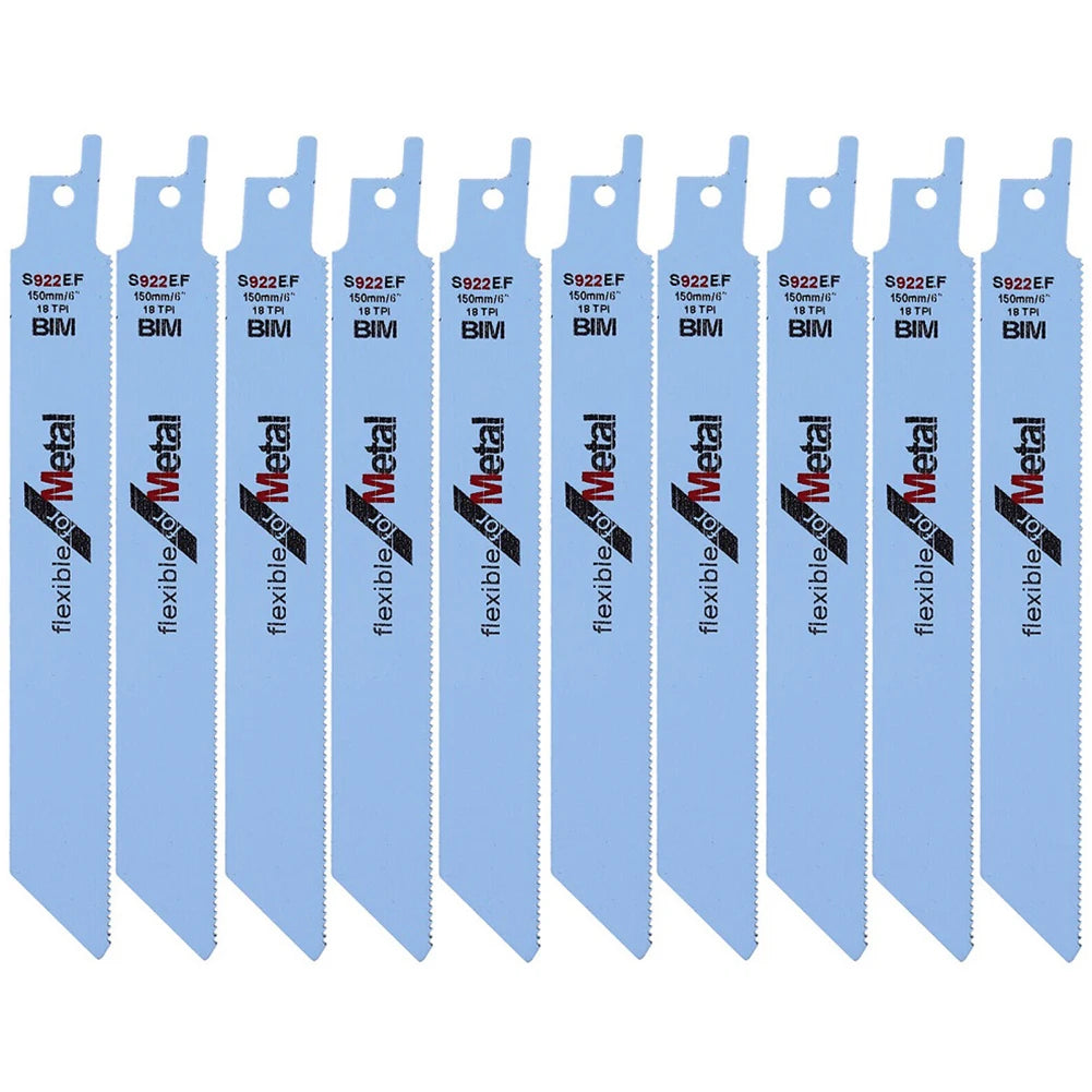10Pcs 150mm Reciprocating Saw Blades Fine Tooth For Metal cutting