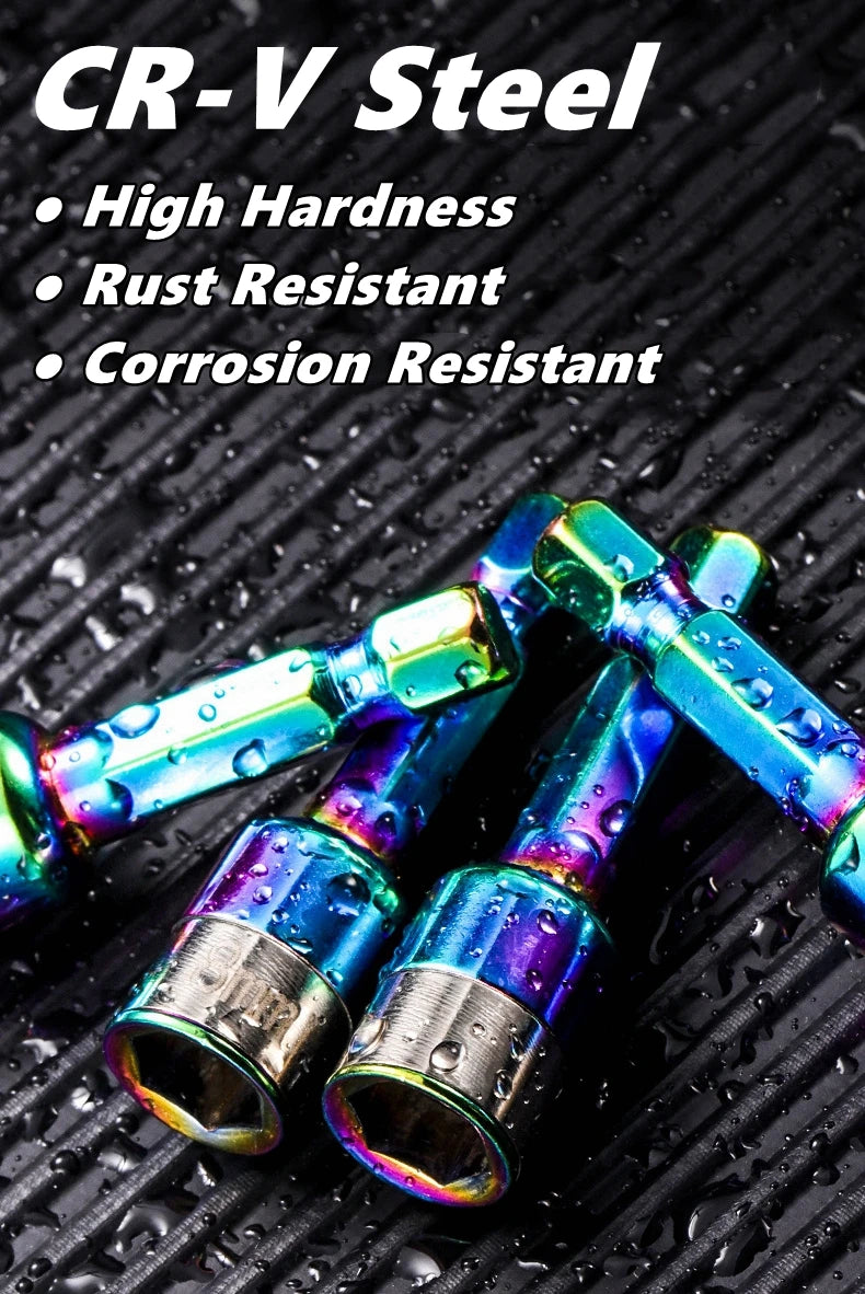 8mm Non-Magnetic Impact Socket High Torque CR-V Steel Socket Bits Hex Shank Nut Screwdriver Driver Impact Drivers Socket Adapter