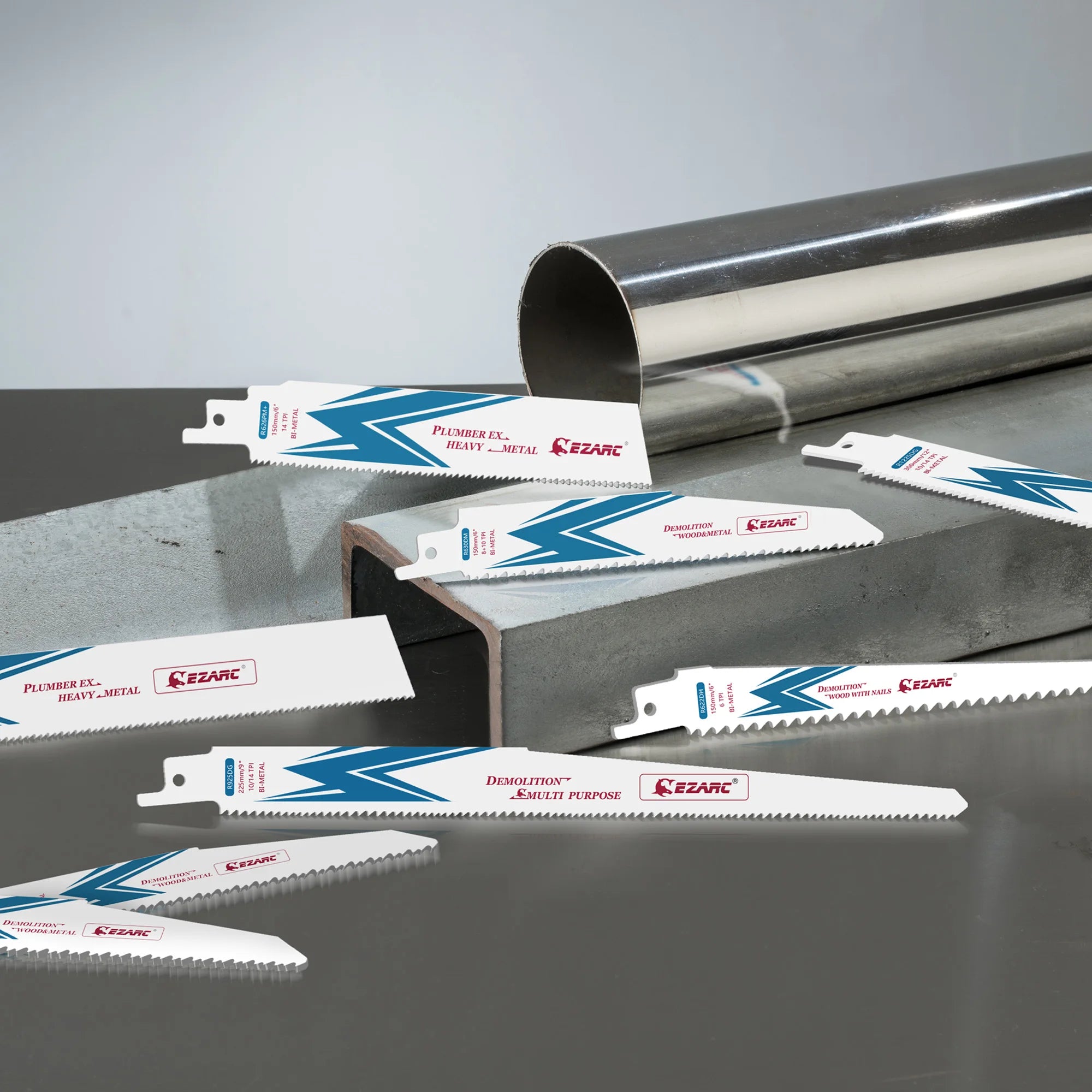 EZARC 6-Inch Reciprocating Saw Blade Bi-Metal Cobalt Sabre Saw Blades for Thin-Medium Metal Cutting 150mm R622PT 18TPI