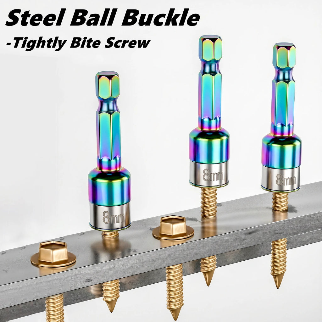 8mm Non-Magnetic Impact Socket High Torque CR-V Steel Socket Bits Hex Shank Nut Screwdriver Driver Impact Drivers Socket Adapter