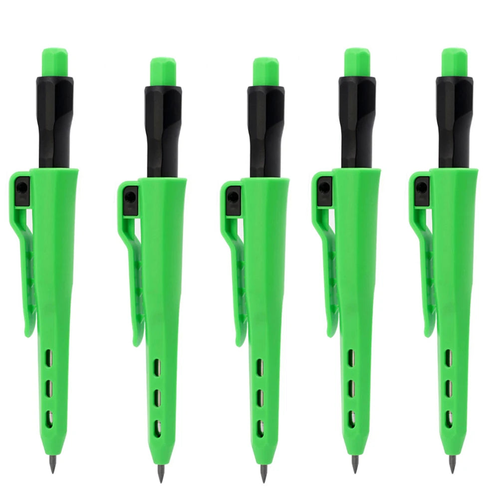 5Pcs Carpenter Pencil, 2.8mm Deep Hole Mechanical Pencil Marker with Built in Sharpener for Architect Woodworking Marking Tool