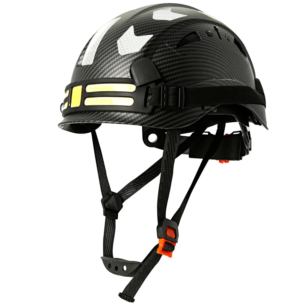 Construction Safety Helmet With Headlamp Reflective Stickers Hard Hat Head Light Weight Industrial Work At Night Head Protection