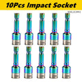 8mm Non-Magnetic Impact Socket High Torque CR-V Steel Socket Bits Hex Shank Nut Screwdriver Driver Impact Drivers Socket Adapter