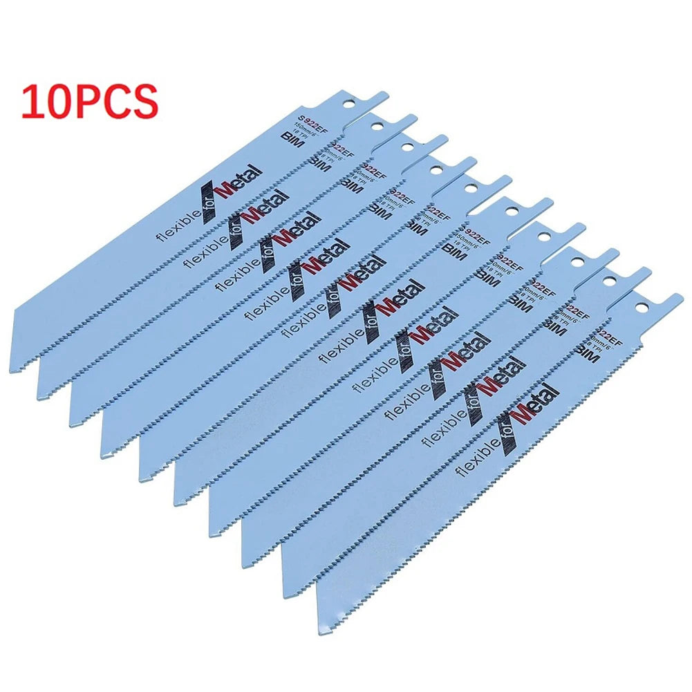 10Pcs 150mm Reciprocating Saw Blades Fine Tooth For Metal cutting