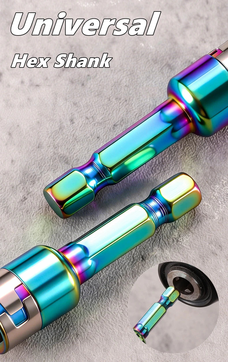 8mm Non-Magnetic Impact Socket High Torque CR-V Steel Socket Bits Hex Shank Nut Screwdriver Driver Impact Drivers Socket Adapter