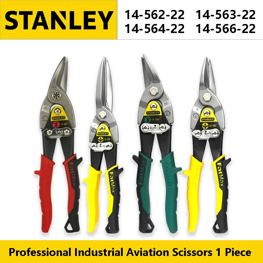 STANLEY Aviation Scissors 1Pcs for Stainless Steel Sheet Professional Industrial Shear 14-562-22/14-563-22/14-564-22/14-566-22