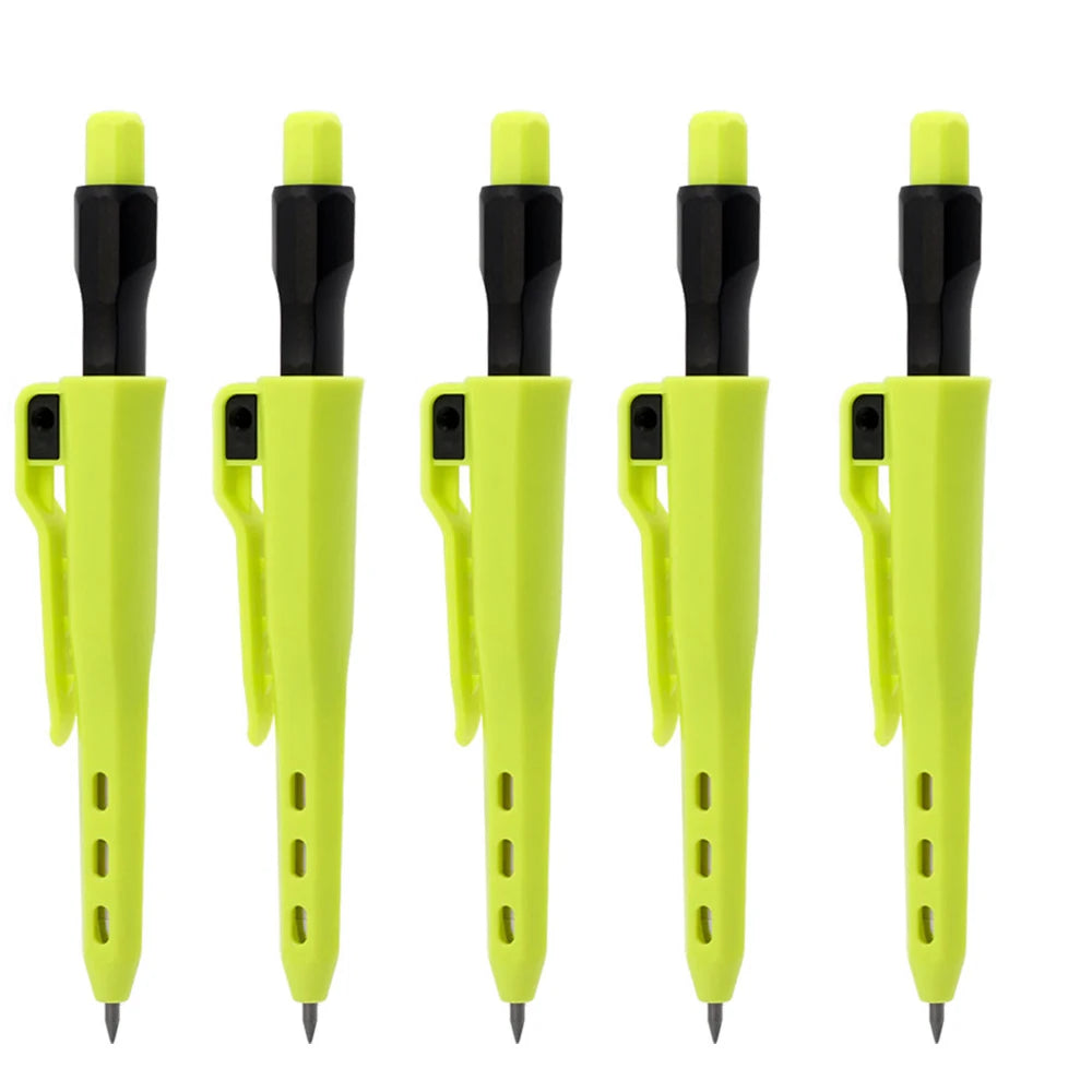 5Pcs Carpenter Pencil, 2.8mm Deep Hole Mechanical Pencil Marker with Built in Sharpener for Architect Woodworking Marking Tool