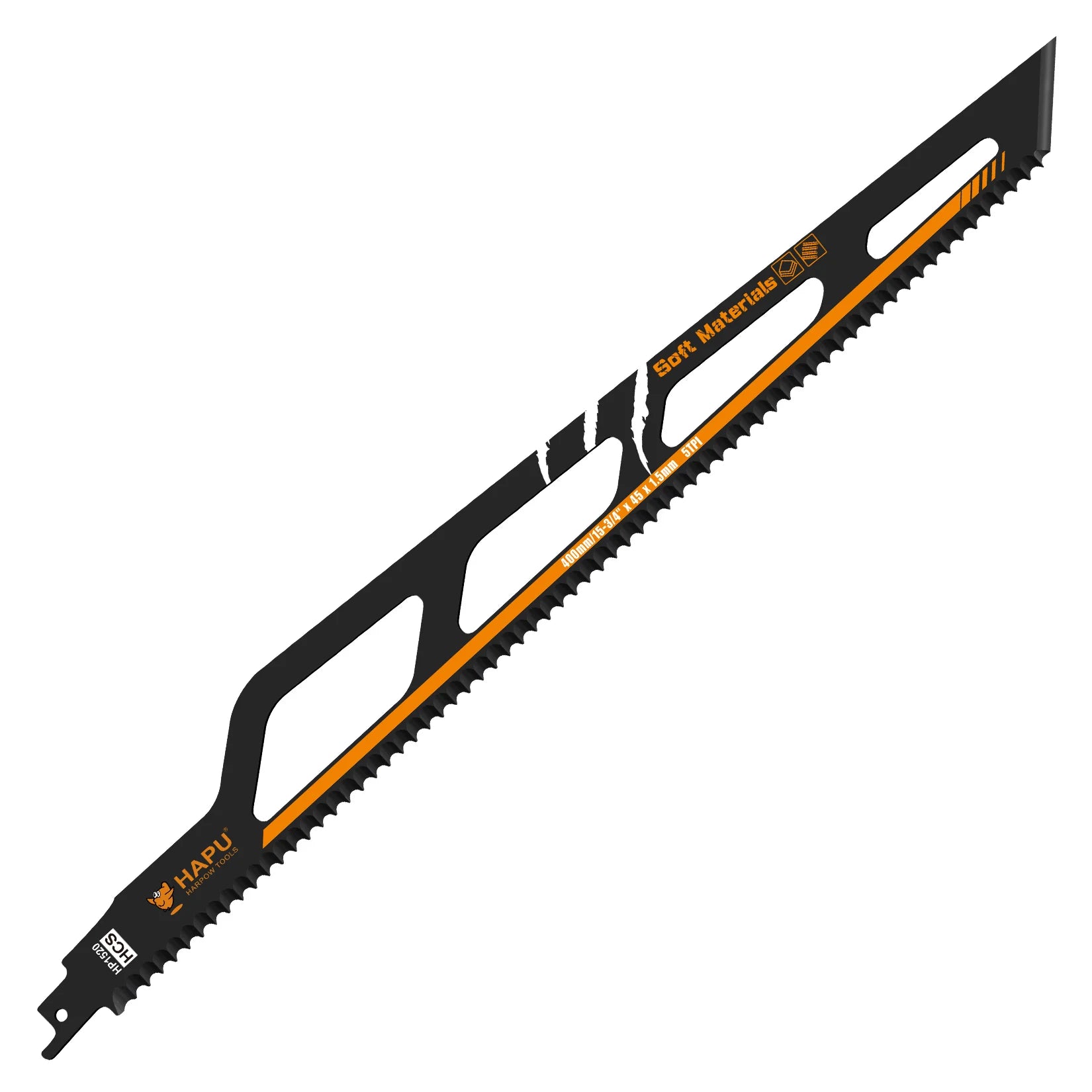 400mm Insulation Cutting Reciprocating Saw Blade 5TPI HCS Sabre Saw Blade for Rock Wool Glass Wool Foam Insulation Pipe Cutting