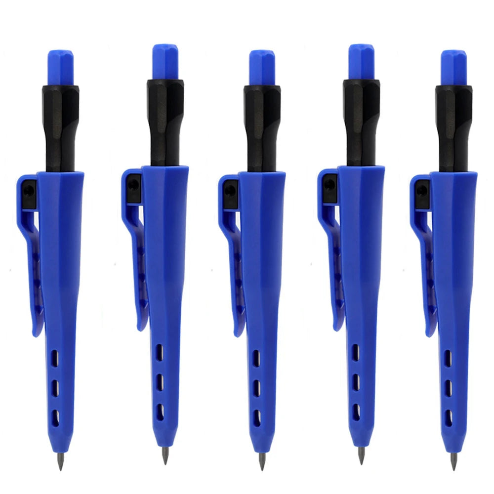 5Pcs Carpenter Pencil, 2.8mm Deep Hole Mechanical Pencil Marker with Built in Sharpener for Architect Woodworking Marking Tool