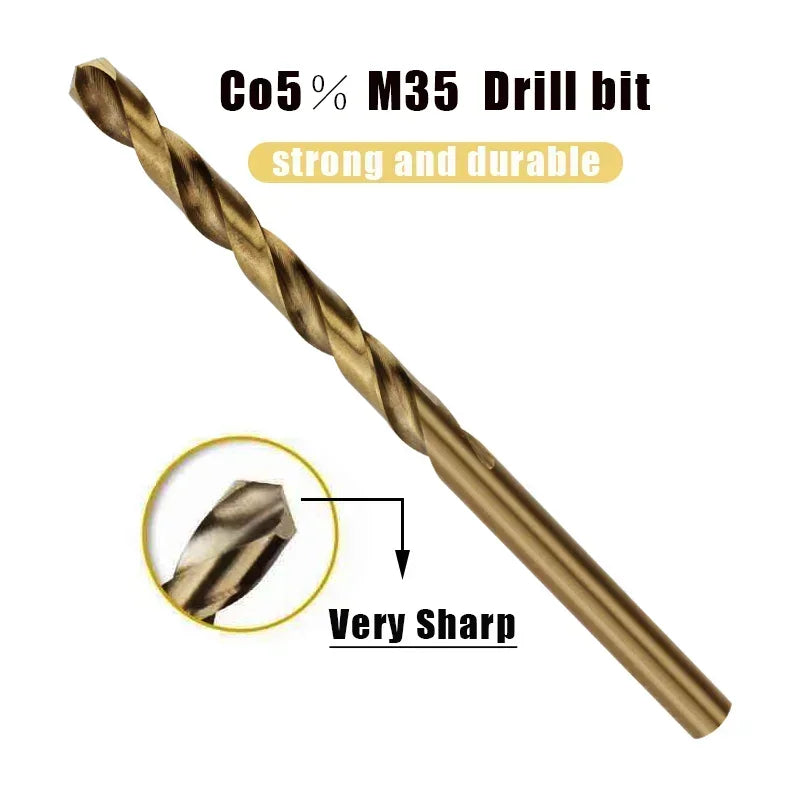 Drill Bit Cobalt High Speed Steel Twist Drill M35 Stainless Steel Tool Set Accessories For Metal Stainless Steel Drilling Tool
