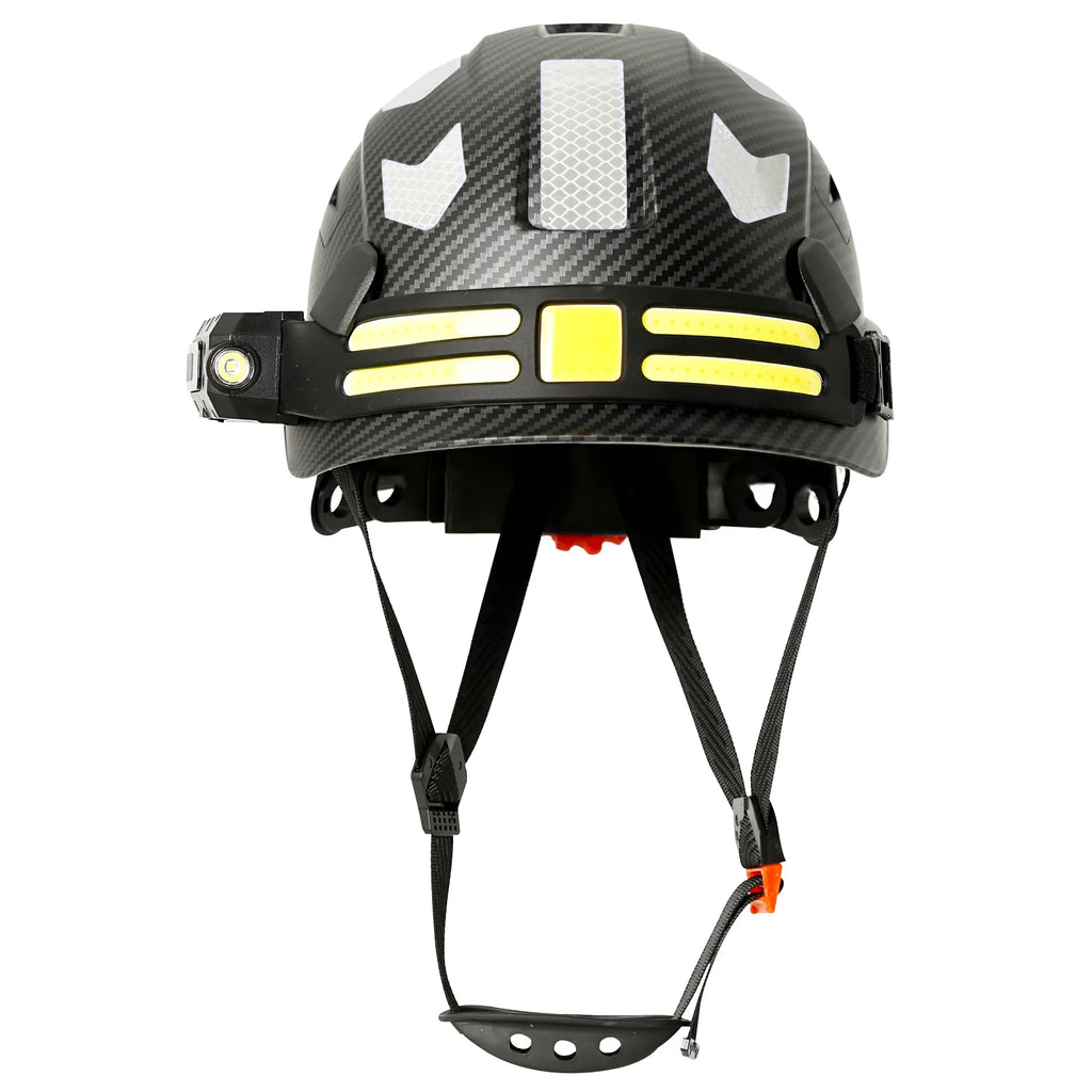 Construction Safety Helmet With Headlamp Reflective Stickers Hard Hat Head Light Weight Industrial Work At Night Head Protection