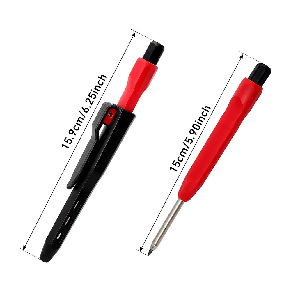 5Pcs Carpenter Pencil, 2.8mm Deep Hole Mechanical Pencil Marker with Built in Sharpener for Architect Woodworking Marking Tool