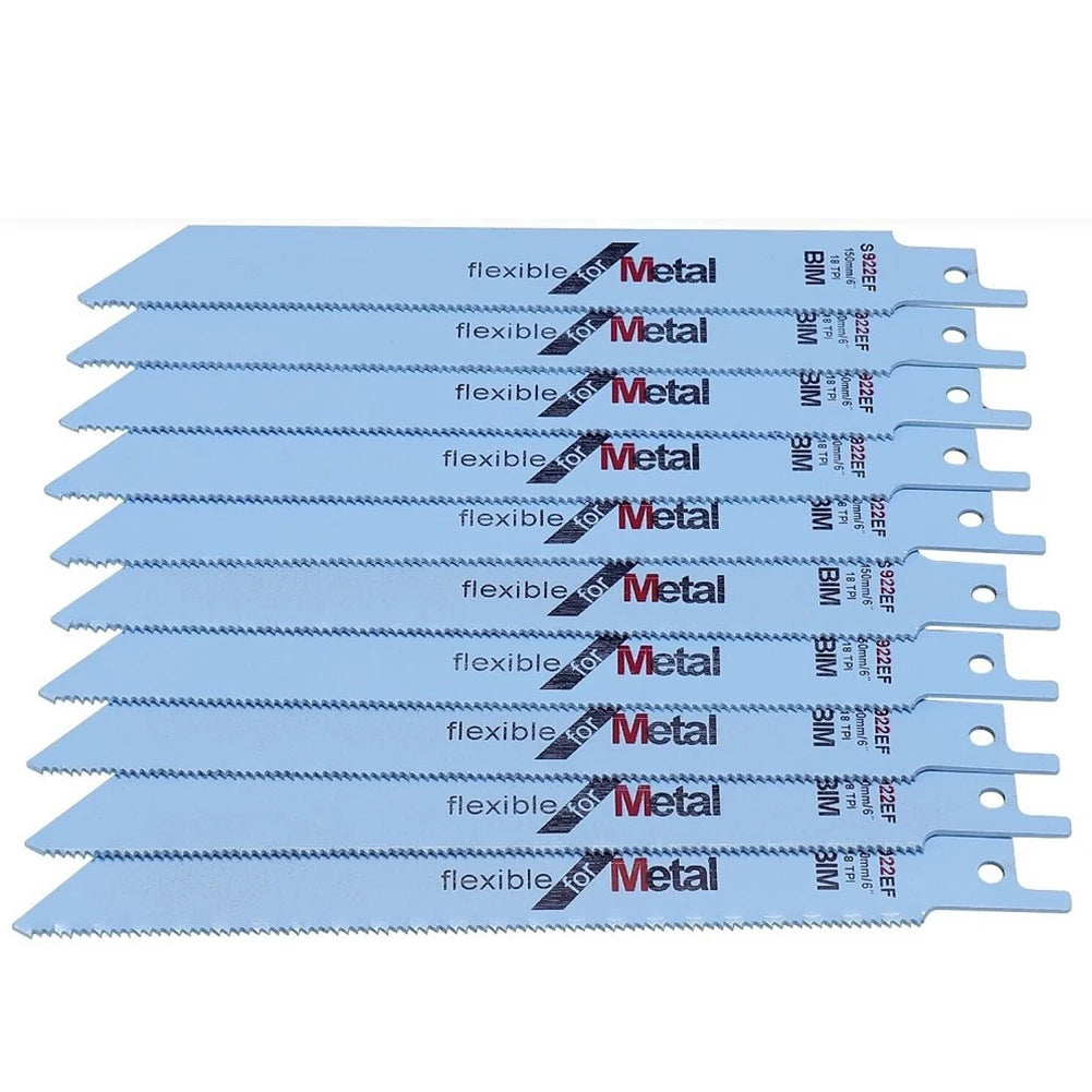 10Pcs 150mm Reciprocating Saw Blades Fine Tooth For Metal cutting